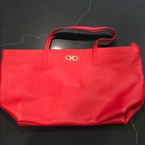 Salvatore Ferragamo Red Leather Tote
